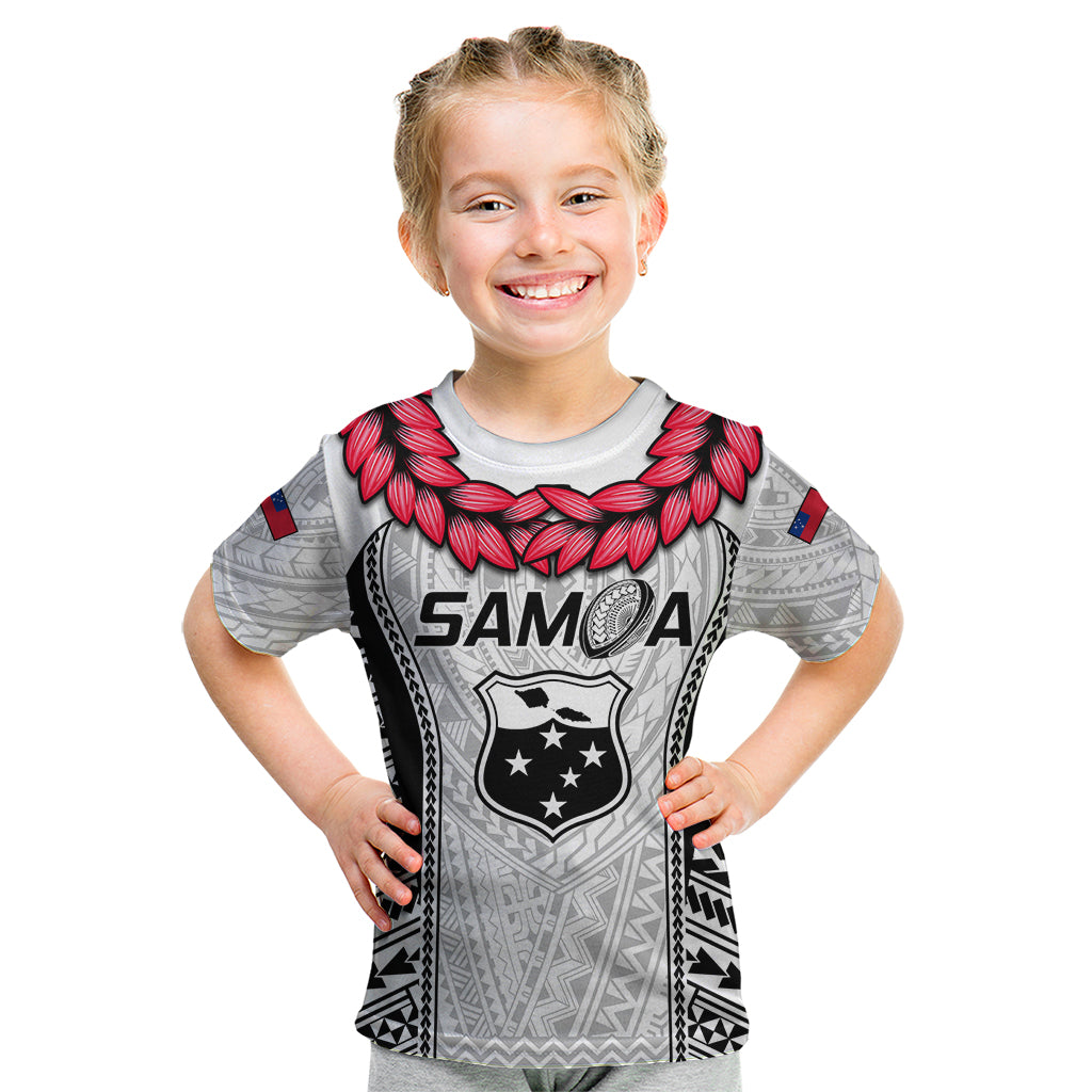 Samoa Rugby Kid T Shirt Go Champions World Cup 2023 Polynesian Unique LT9 White - Polynesian Pride