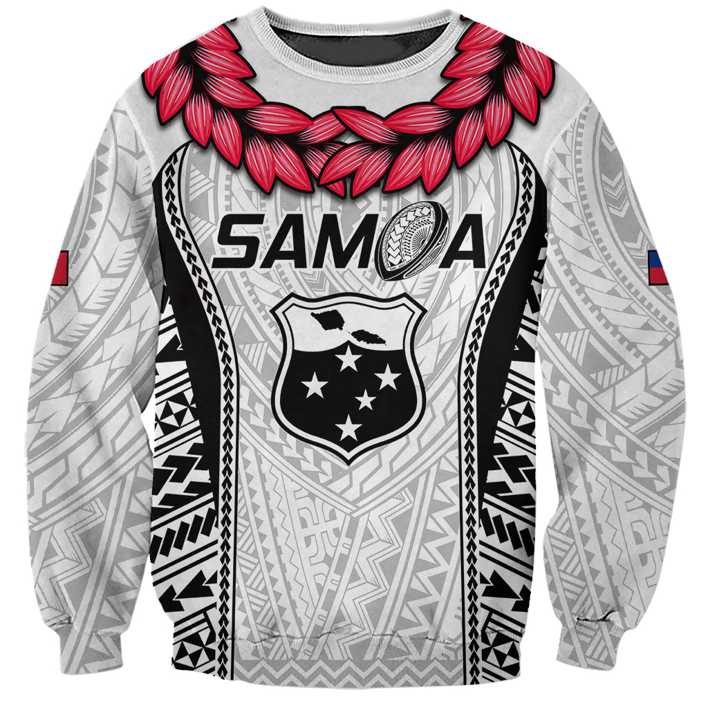 Samoa Rugby Sweatshirt Go Champions World Cup 2023 Polynesian Unique LT9 Unisex White - Polynesian Pride