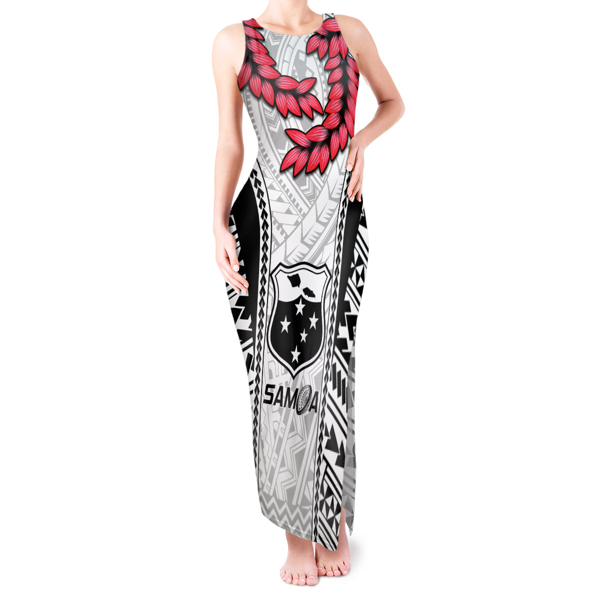 Samoa Rugby Tank Maxi Dress Go Champions World Cup 2023 Polynesian Unique LT9 Women White - Polynesian Pride