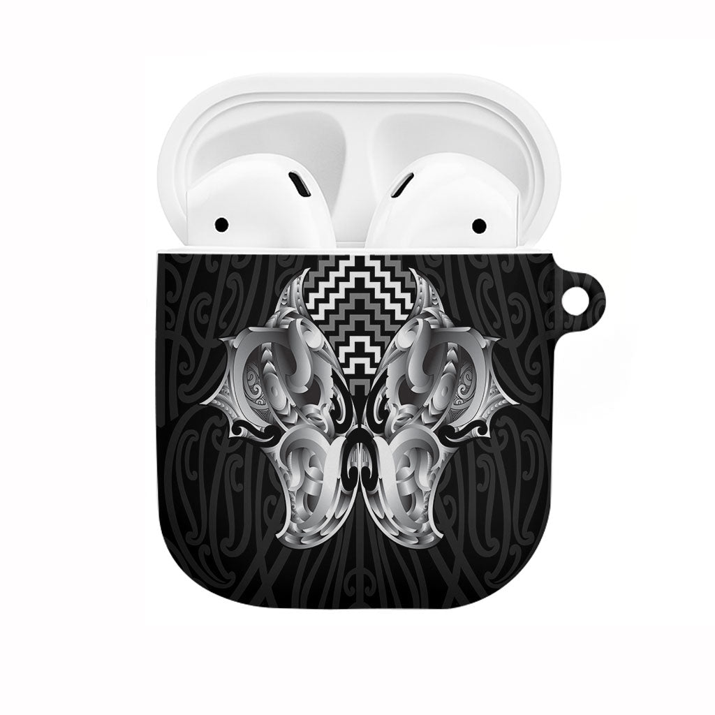 Aotearoa Kowhaiwhai Poutama Black Motif AirPods Case LT9 Black - Polynesian Pride