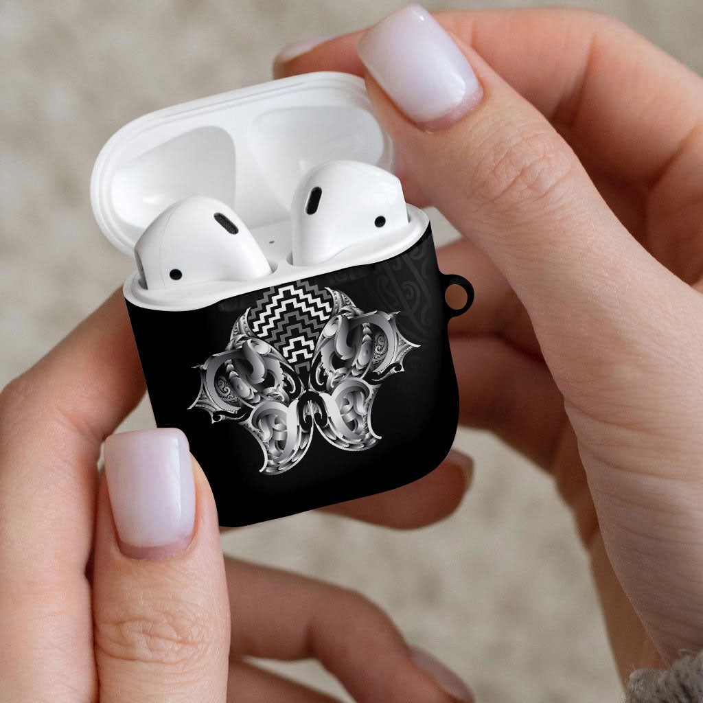 Aotearoa Kowhaiwhai Poutama Black Motif AirPods Case LT9 - Polynesian Pride