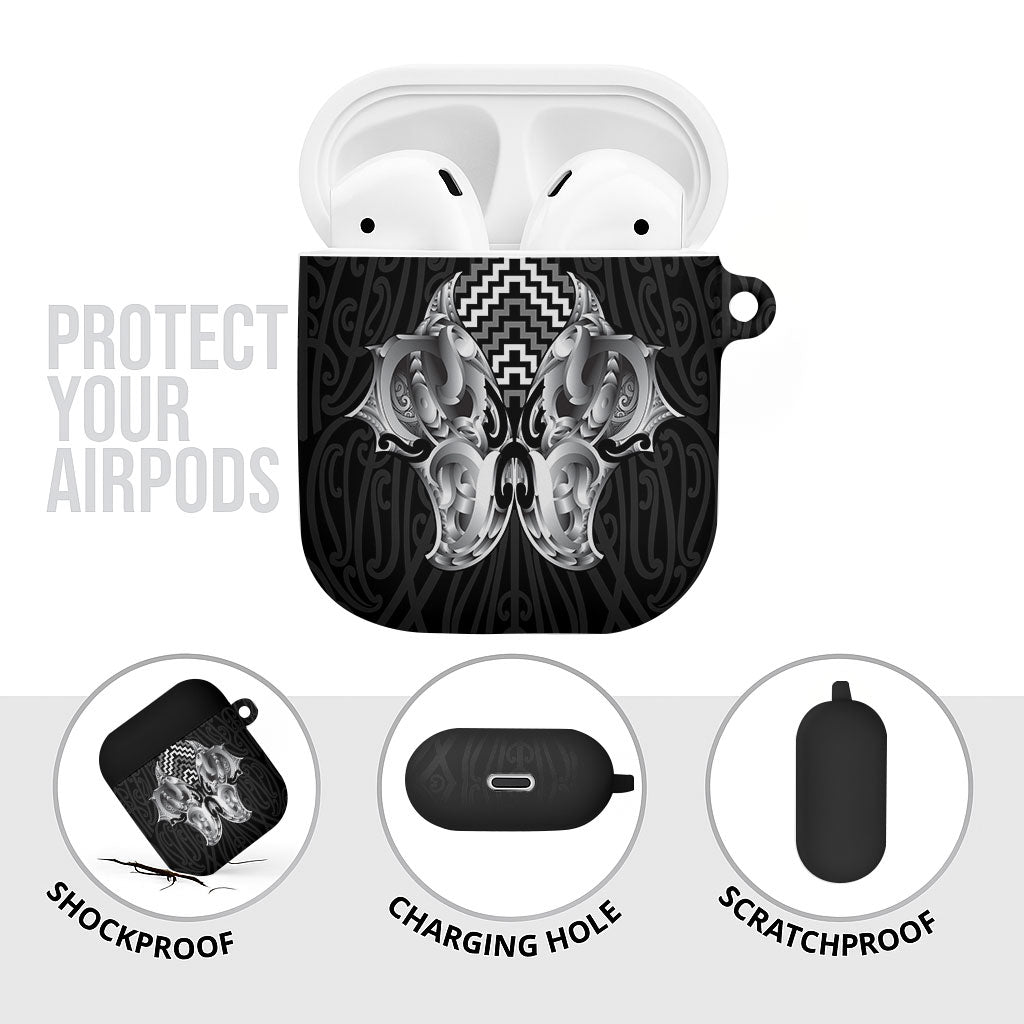 Aotearoa Kowhaiwhai Poutama Black Motif AirPods Case LT9 - Polynesian Pride
