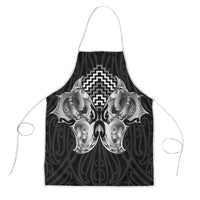 Aotearoa Kowhaiwhai Poutama Black Motif Apron LT9 Black - Polynesian Pride