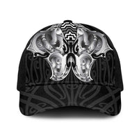 Aotearoa Kowhaiwhai Poutama Black Motif Baseball Net Cap LT9 One Size Black Black - Polynesian Pride