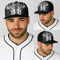 Aotearoa Kowhaiwhai Poutama Black Motif Baseball Net Cap LT9 - Polynesian Pride