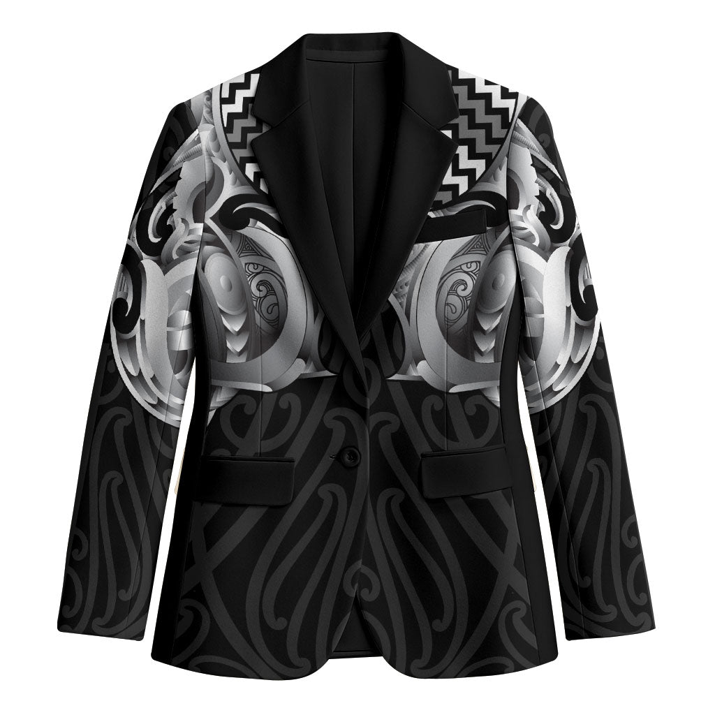 Aotearoa Kowhaiwhai Poutama Black Motif Blazer