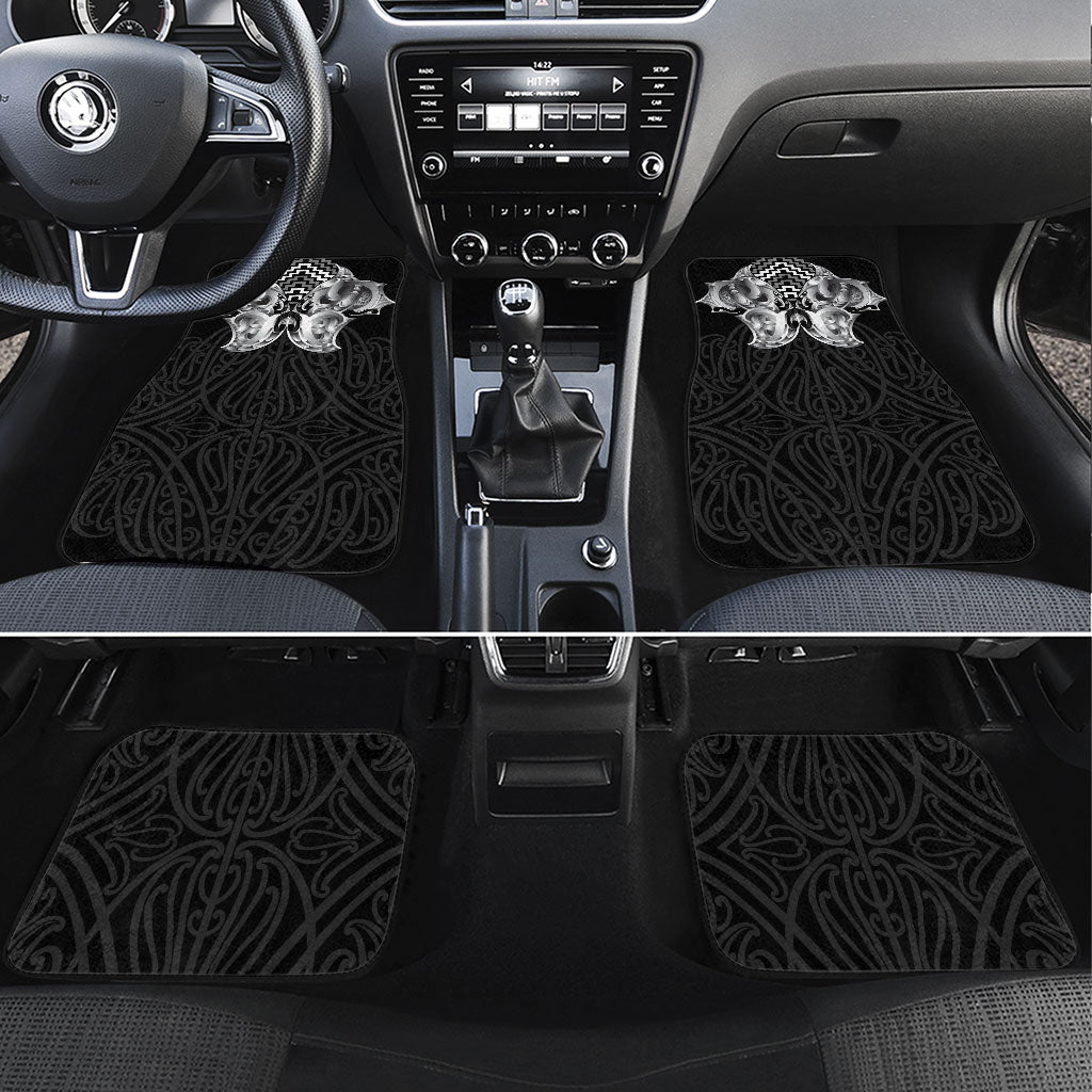 Aotearoa Kowhaiwhai Poutama Black Motif Car Mats