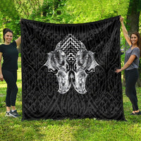 Aotearoa Kowhaiwhai Poutama Black Motif Quilt LT9 - Polynesian Pride