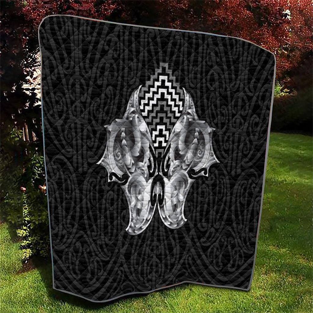 Aotearoa Kowhaiwhai Poutama Black Motif Quilt LT9 - Polynesian Pride