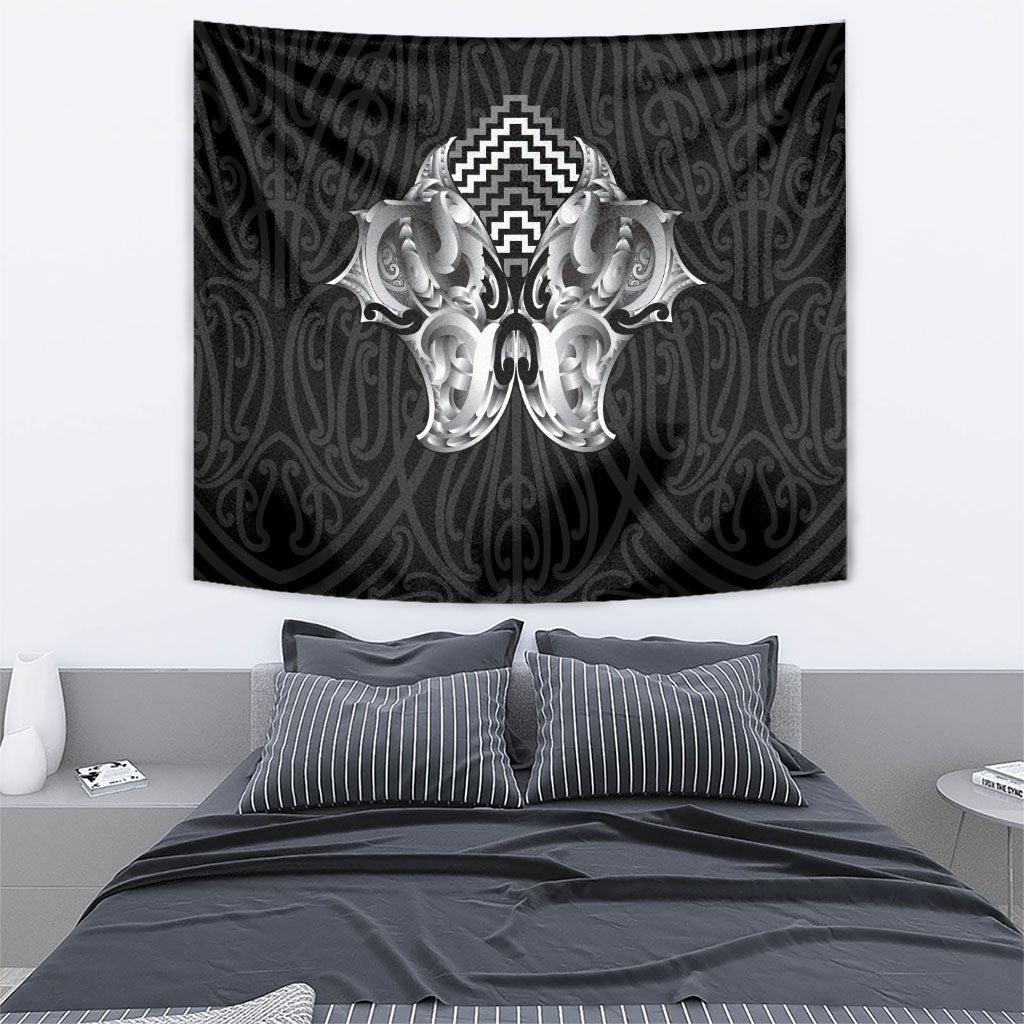Aotearoa Kowhaiwhai Poutama Black Motif Tapestry LT9 - Polynesian Pride
