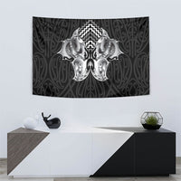 Aotearoa Kowhaiwhai Poutama Black Motif Tapestry LT9 - Polynesian Pride