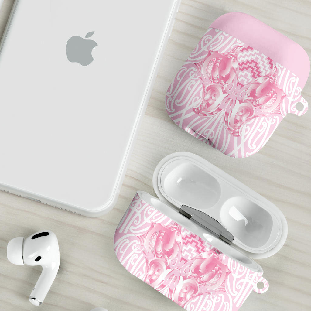 Aotearoa Kowhaiwhai Poutama Pink Motif AirPods Case LT9 - Polynesian Pride