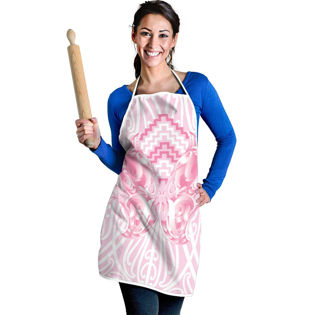 Aotearoa Kowhaiwhai Poutama Pink Motif Apron LT9 - Polynesian Pride
