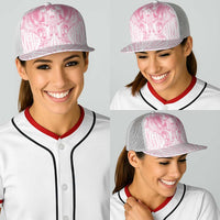 Aotearoa Kowhaiwhai Poutama Pink Motif Baseball Net Cap LT9 - Polynesian Pride