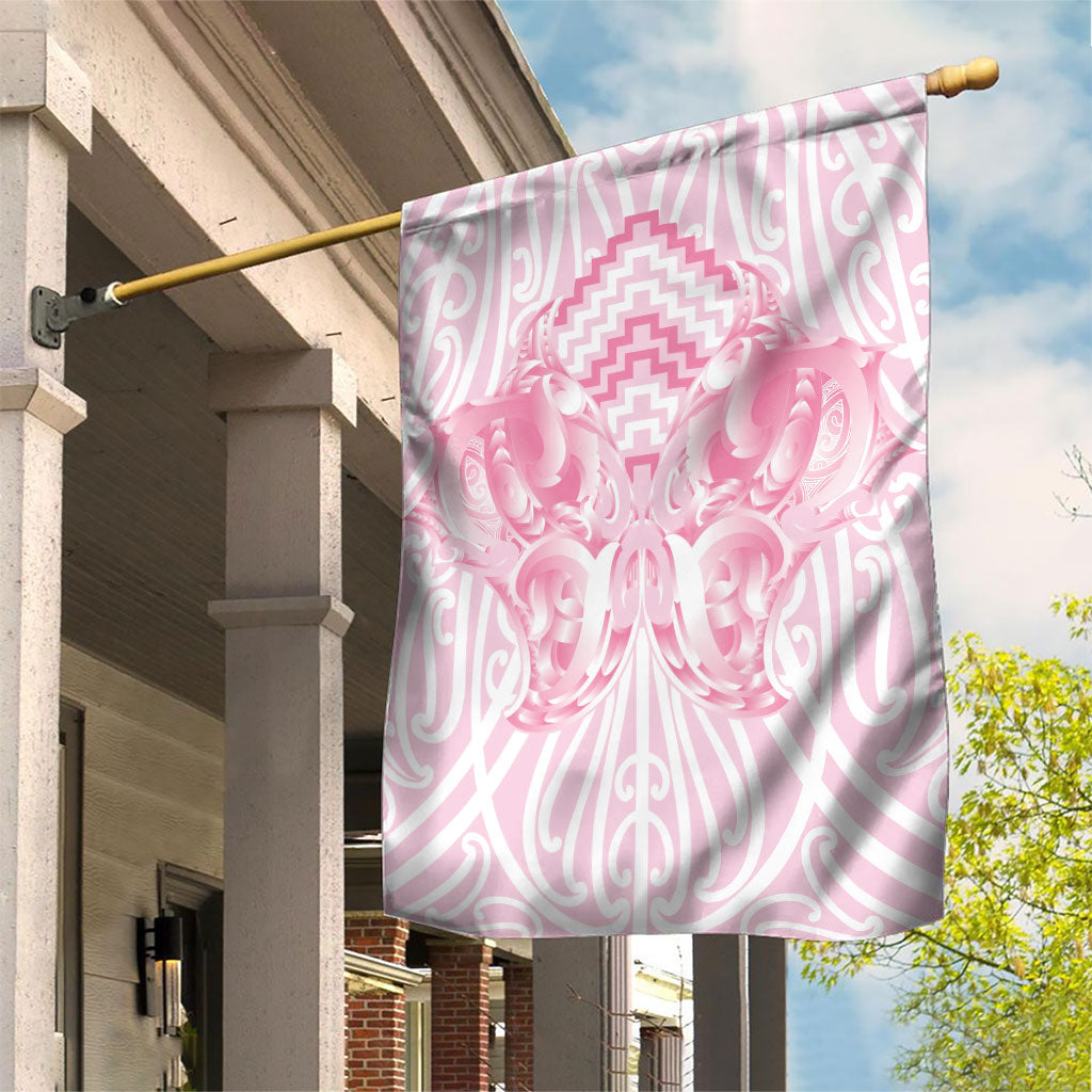 Aotearoa Kowhaiwhai Poutama Pink Motif Garden Flag
