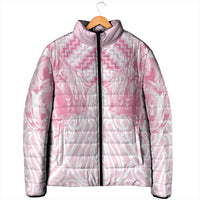 Aotearoa Kowhaiwhai Poutama Pink Motif Padded Jacket LT9 - Polynesian Pride