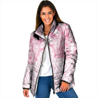 Aotearoa Kowhaiwhai Poutama Pink Motif Padded Jacket LT9 Women Pink - Polynesian Pride
