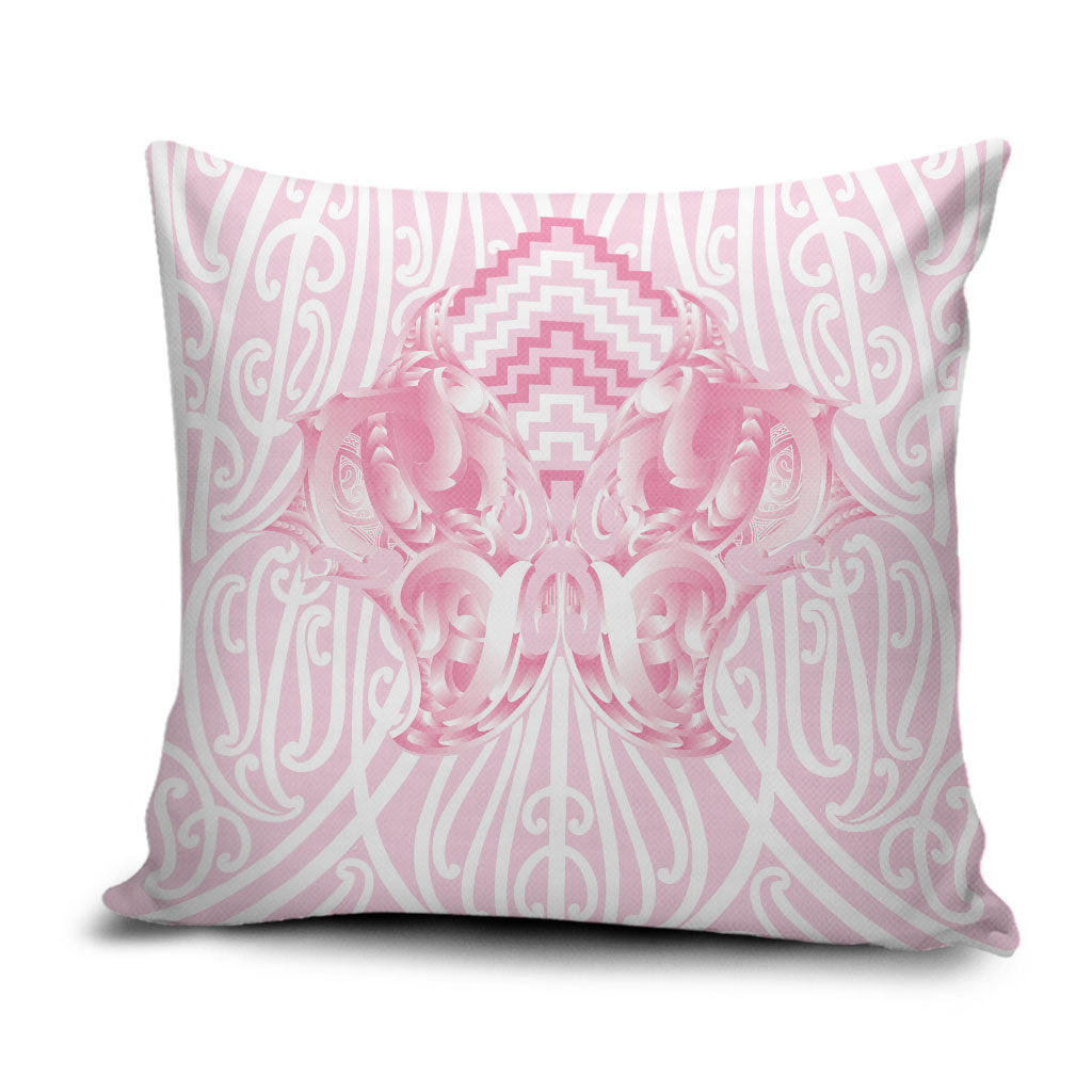 Aotearoa Kowhaiwhai Poutama Pink Motif Pillow Cover