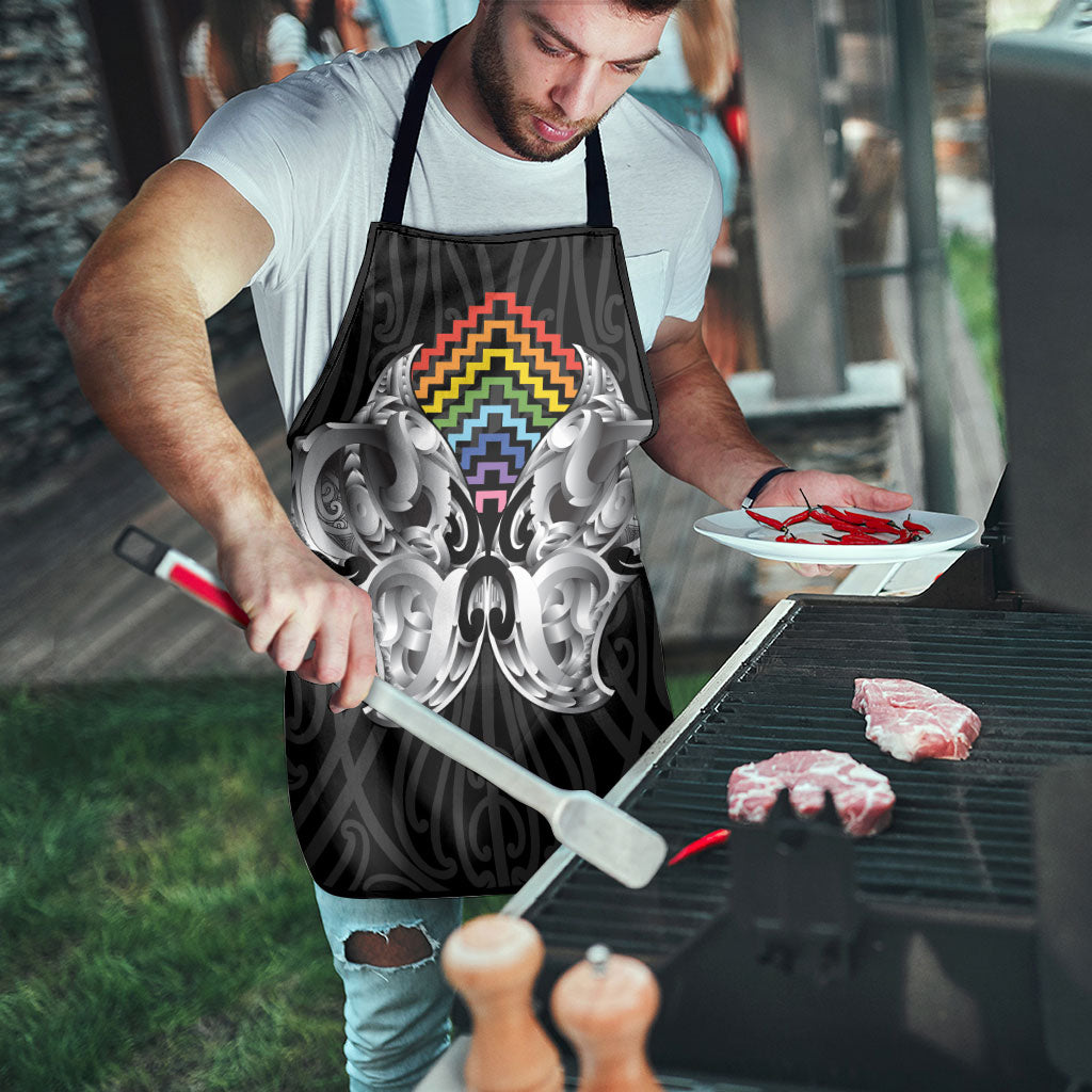 Aotearoa Kowhaiwhai Poutama Rainbow Motif Apron LT9 - Polynesian Pride