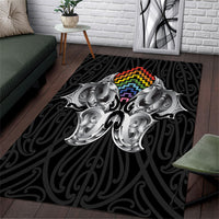 Aotearoa Kowhaiwhai Poutama Rainbow Motif Area Rug LT9 Rainbow - Polynesian Pride