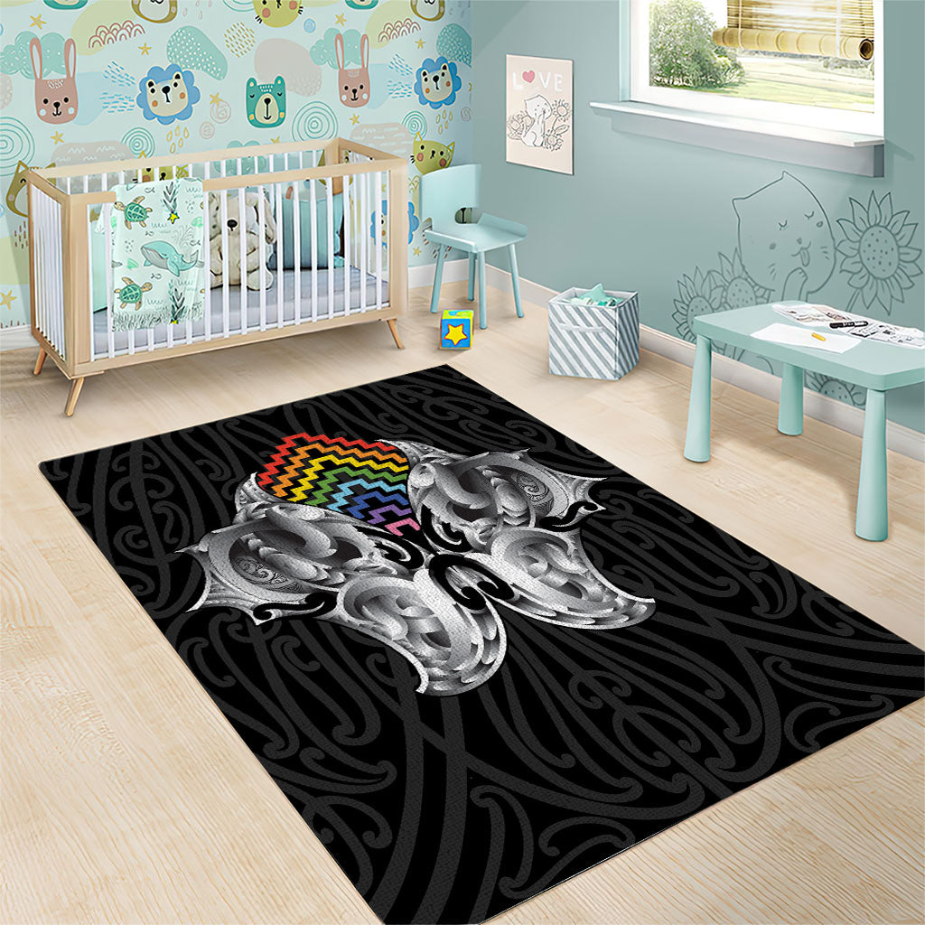 Aotearoa Kowhaiwhai Poutama Rainbow Motif Area Rug LT9 - Polynesian Pride