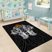 Aotearoa Kowhaiwhai Poutama Rainbow Motif Area Rug LT9 - Polynesian Pride