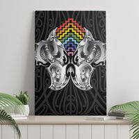 Aotearoa Kowhaiwhai Poutama Rainbow Motif Canvas Wall Art LT9 - Polynesian Pride