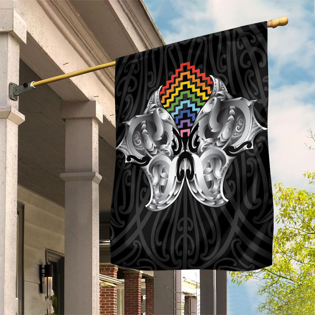 Aotearoa Kowhaiwhai Poutama Rainbow Motif Garden Flag