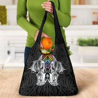 Aotearoa Kowhaiwhai Poutama Rainbow Motif Grocery Bag LT9 - Polynesian Pride