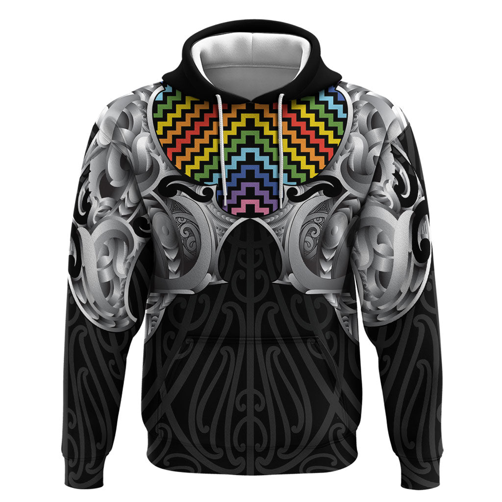Aotearoa Kowhaiwhai Poutama Rainbow Motif Hoodie