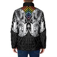 Aotearoa Kowhaiwhai Poutama Rainbow Motif Padded Jacket LT9 - Polynesian Pride