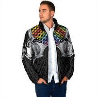 Aotearoa Kowhaiwhai Poutama Rainbow Motif Padded Jacket LT9 - Polynesian Pride
