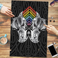 Aotearoa Kowhaiwhai Poutama Rainbow Motif Puzzle LT9 Rainbow - Polynesian Pride
