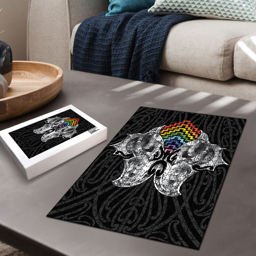 Aotearoa Kowhaiwhai Poutama Rainbow Motif Puzzle LT9 - Polynesian Pride