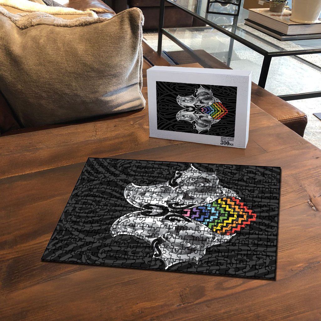 Aotearoa Kowhaiwhai Poutama Rainbow Motif Puzzle LT9 - Polynesian Pride