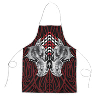 Aotearoa Kowhaiwhai Poutama Red Motif Apron LT9 Red - Polynesian Pride