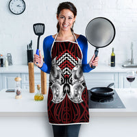 Aotearoa Kowhaiwhai Poutama Red Motif Apron LT9 - Polynesian Pride