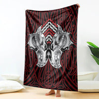 Aotearoa Kowhaiwhai Poutama Red Motif Blanket LT9 - Polynesian Pride