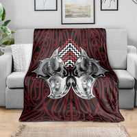 Aotearoa Kowhaiwhai Poutama Red Motif Blanket LT9 - Polynesian Pride
