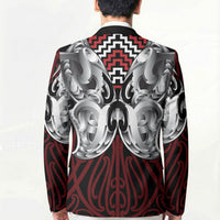 Aotearoa Kowhaiwhai Poutama Red Motif Blazer LT9 - Polynesian Pride
