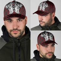 Aotearoa Kowhaiwhai Poutama Red Motif Classic Cap LT9 - Polynesian Pride