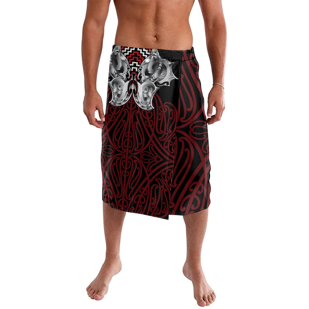 Aotearoa Kowhaiwhai Poutama Red Motif Lavalava
