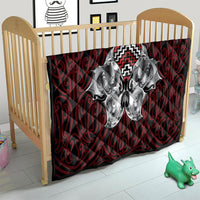 Aotearoa Kowhaiwhai Poutama Red Motif Quilt LT9 - Polynesian Pride