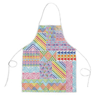 Aotearoa Kowhaiwhai Taniko Patchwork Rainbow Motifs Apron