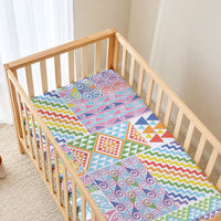 Aotearoa Kowhaiwhai Taniko Patchwork Rainbow Motifs Baby Bed Cover LT9 - Polynesian Pride