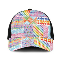 Aotearoa Kowhaiwhai Taniko Patchwork Rainbow Motifs Baseball Net Cap