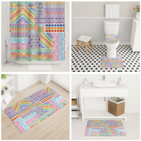 Aotearoa Kowhaiwhai Taniko Patchwork Rainbow Motifs Bathroom Set