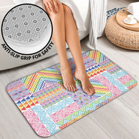 Aotearoa Kowhaiwhai Taniko Patchwork Rainbow Motifs Bathroom Set
