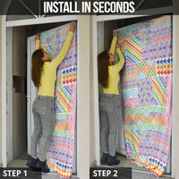 Aotearoa Kowhaiwhai Taniko Patchwork Rainbow Motifs Door Cover