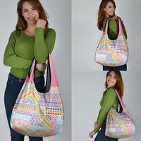 Aotearoa Kowhaiwhai Taniko Patchwork Rainbow Motifs Grocery Bag LT9 - Polynesian Pride